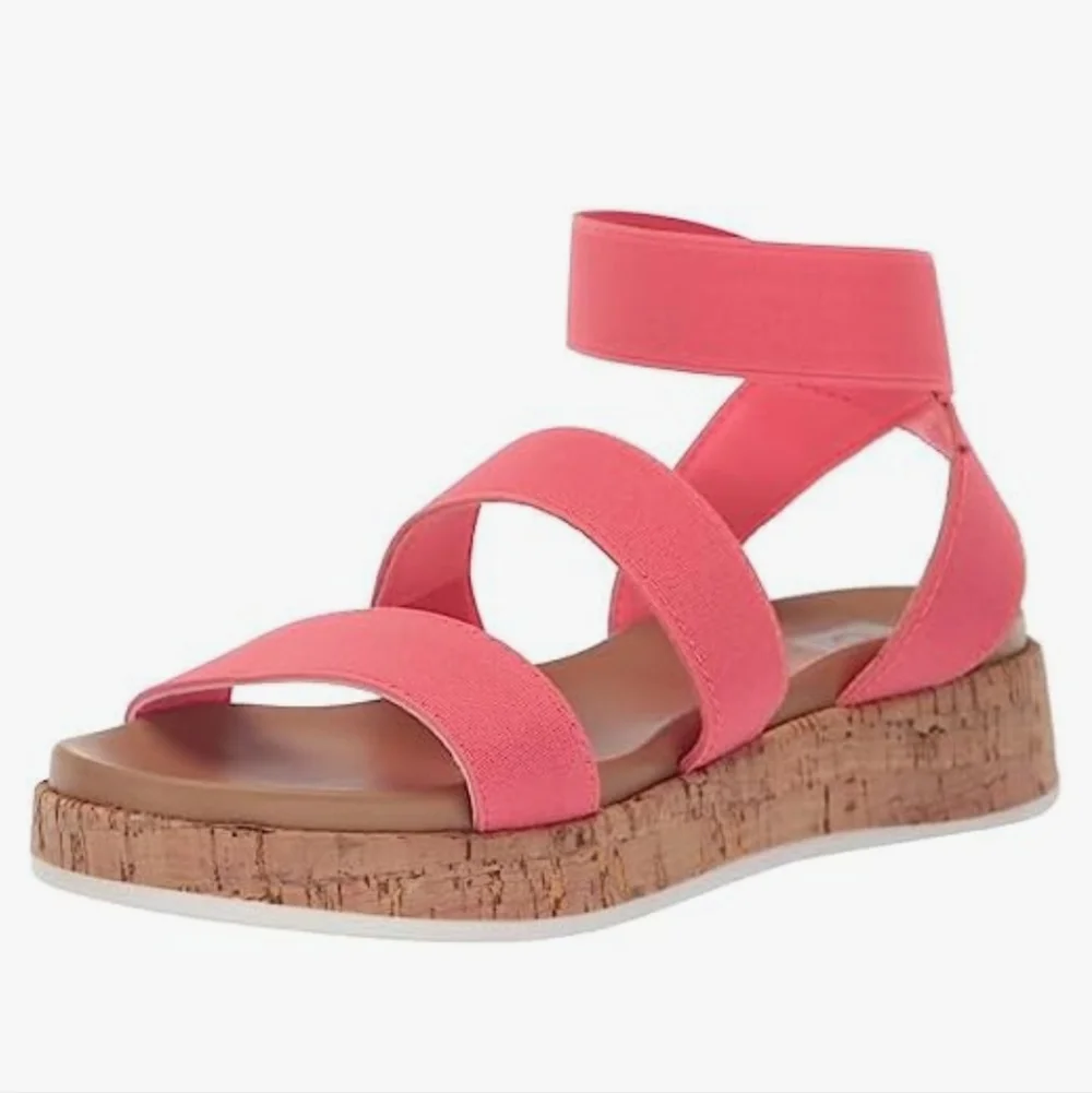 DV Dolce Vita Girls Wedge Sandals Size 4 Coral Platform